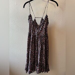 Lovestitch Black and Pink Floral Mini Dress